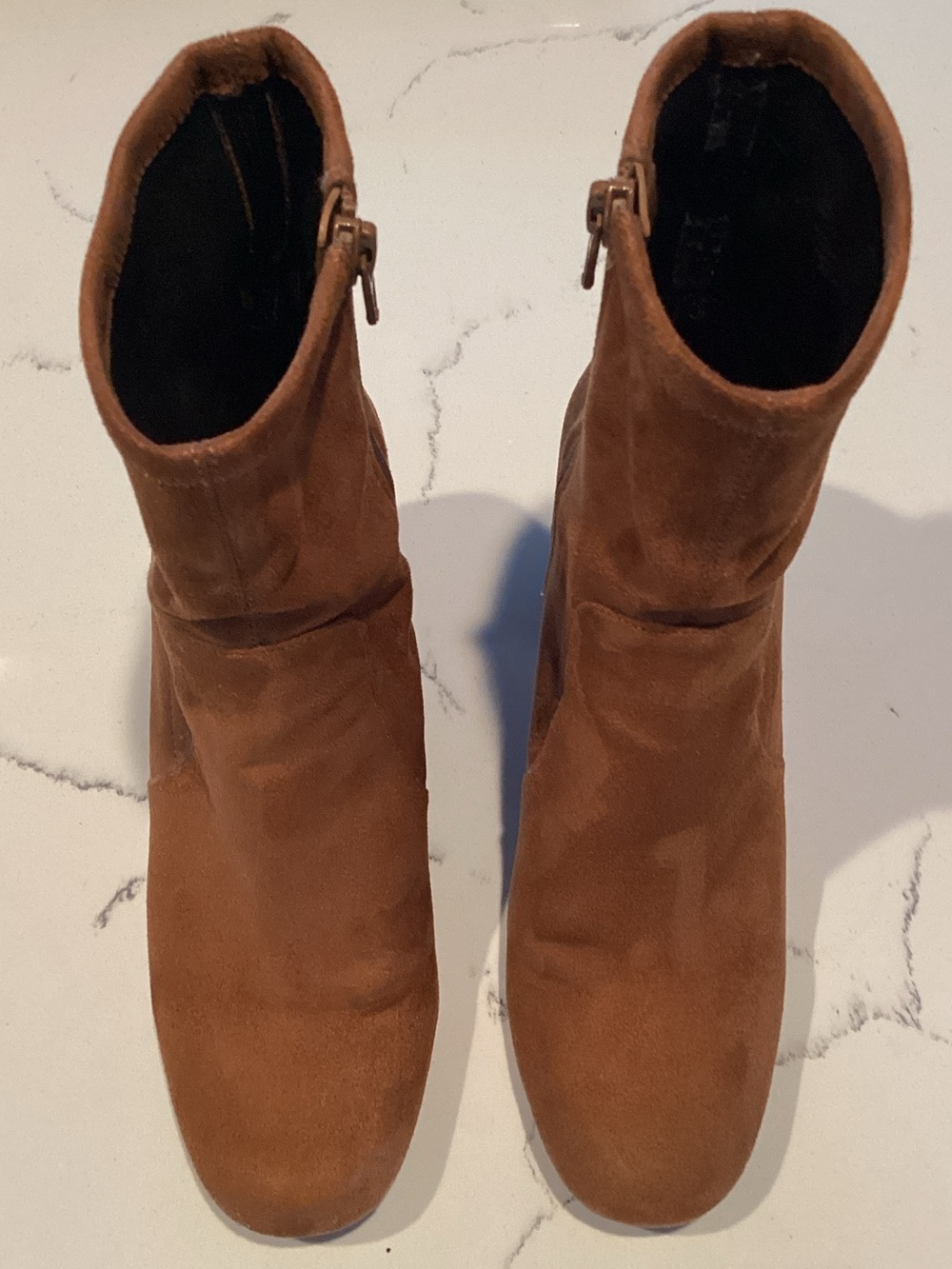 Naturalizer Tan Suede Ankle Booties